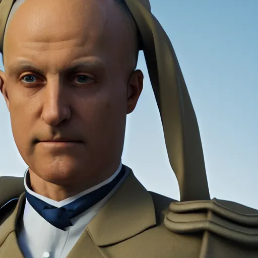 Image similar to british lord wearing expensive israeli suit designed by michaelo angelo, frame focused on face and upper body, created with metahuman in unreal engine, pbr materials, 4 k face texture