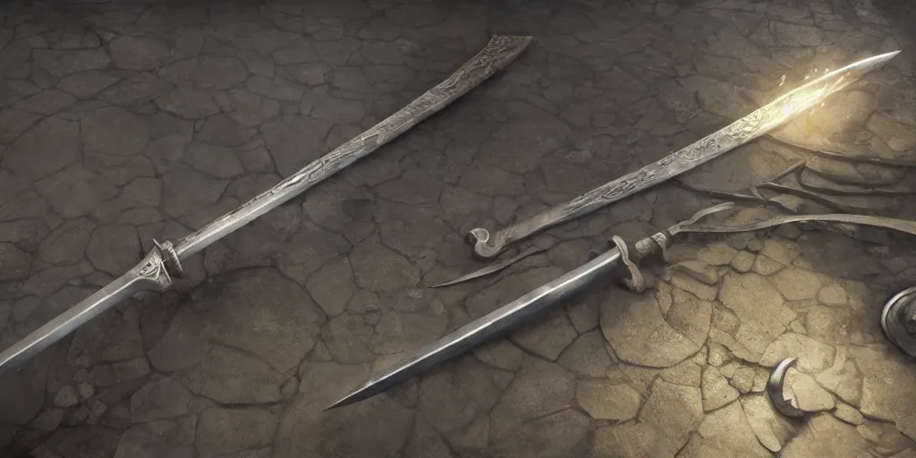 Image similar to basic steel sword, shortsword, medieval, forged, blacksmith, product design, final result, art by gerald brom, greg rutkowski and artgerm and james jean and zdzisław beksinski, 8 k, unreal engine, c 4 d