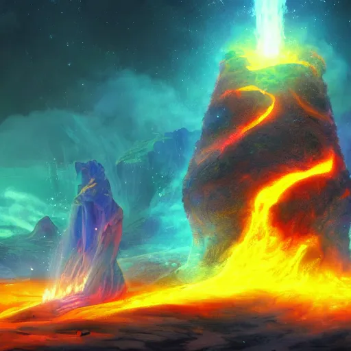 Image similar to a cosmic lava lamp, dynamic lighting, fantasy concept art, trending on art station, stunning visuals, creative, cinematic, ultra detailed