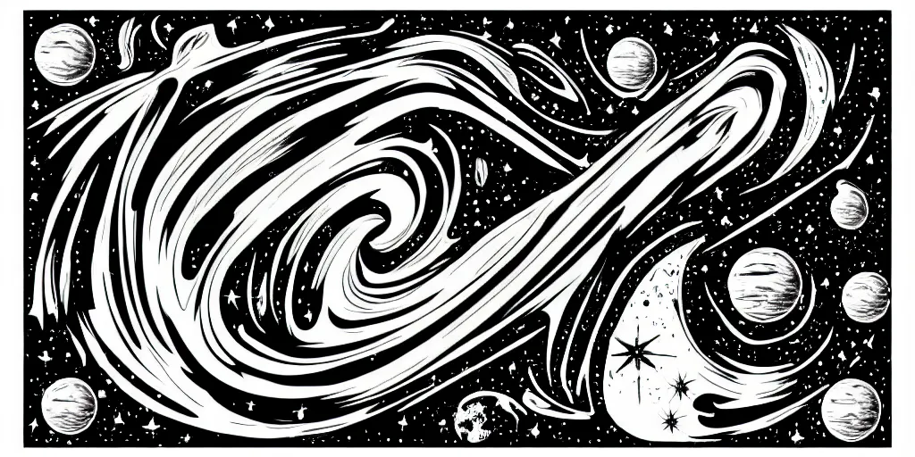 Prompt: black and white tattoo design from outer space, 8 k, highly detailed