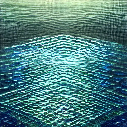 Prompt: an ocean of glass caustics, realistic, photorealistic