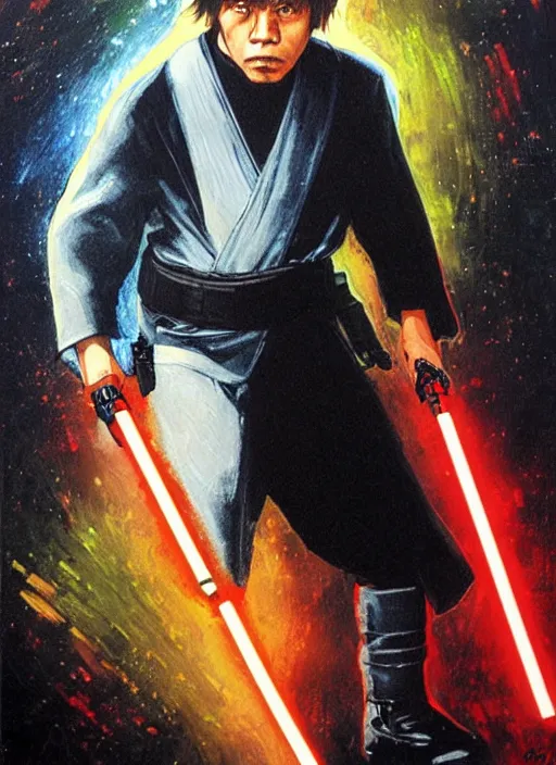 Image similar to painting by tsuyoshi nagano of luke skywalker