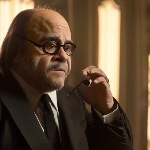 Image similar to A movie still of Danny Devito as John Wick