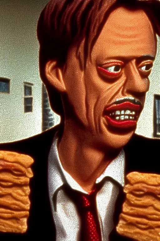 Image similar to film still of steve buscemi made out of bread in reservoir dogs, 4 k