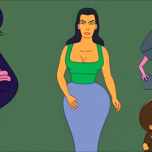 Image similar to kim kardashian in the simpsons super high quality 4k HD