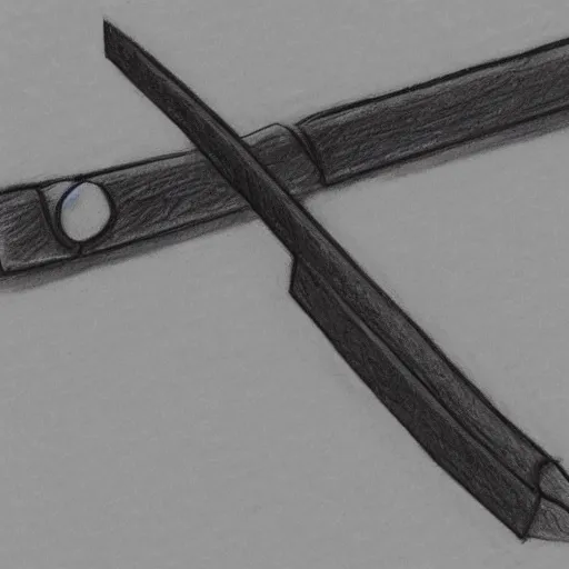 Image similar to a pencil sketch of a katana wielded by the dark lord