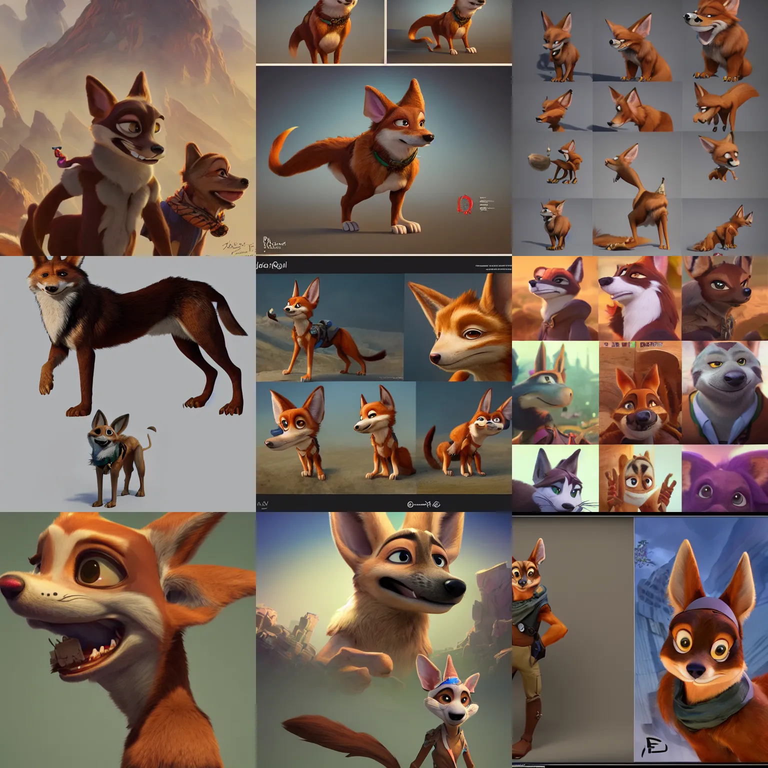 Prompt: jackal dog being pharao, ultra rendered, style of maple story and zootopia, 3 d animation demo reel, portrait studio lighting by jessica rossier and brian froud and gaston bussiere