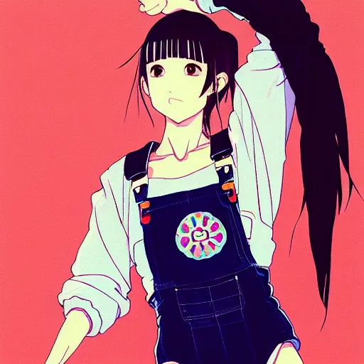 Image similar to a beautiful japanese natalie portman gravure model, wearing oversized native designer bomber jacket and leotard with overalls, bulky poofy bomber jacket with mesoamerican patterns, mesoamerican native street fashion, gapmoe yandere grimdark, trending on pixiv fanbox, painted by greg rutkowski makoto shinkai takashi takeuchi studio ghibli, akihiko yoshida