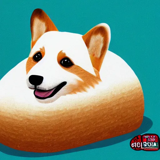 Prompt: A corgi as a loaf of bread, digital art, artstation, 8K High Definition