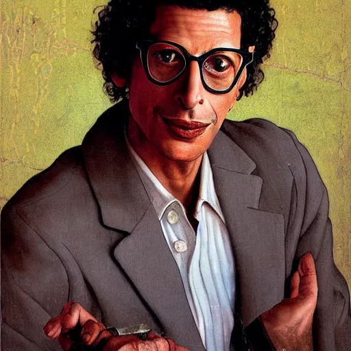 Image similar to Ancient Israelite portrait of Jeff Goldblum by Norman Rockwell