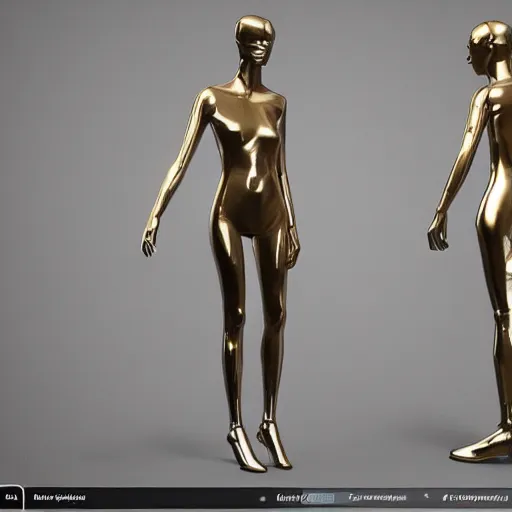 Image similar to a holographic metal manequin, intricate unreal engine 5 creation