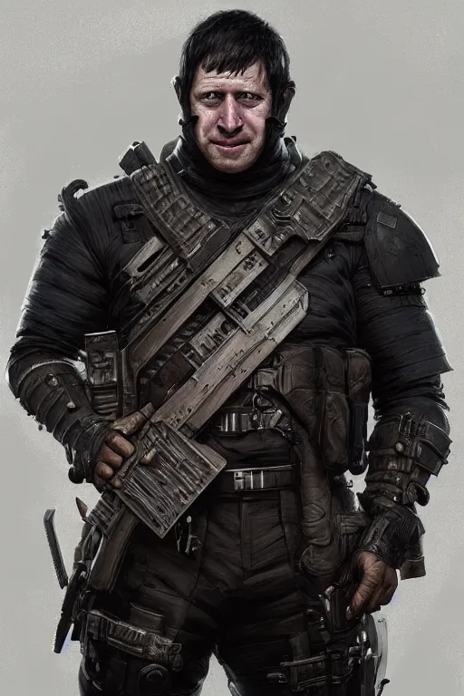 Image similar to Boris Johnson as Punisher, armor plate, realistic portrait, symmetrical, highly detailed, digital painting, artstation, concept art, smooth, sharp focus, illustration, cinematic lighting, art by artgerm and greg rutkowski and alphonse mucha