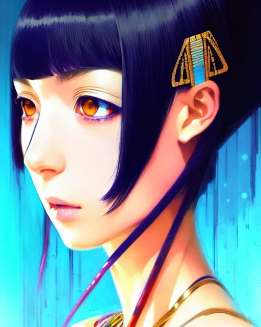 Image similar to portrait of cleopatra | | very very anime!!!, fine - face, audrey plaza, realistic shaded perfect face, fine details. anime. realistic shaded beautiful lighting poster by ilya kuvshinov katsuhiro otomo ghost - in - the - shell, magali villeneuve, artgerm, jeremy lipkin and michael garmash and rob rey