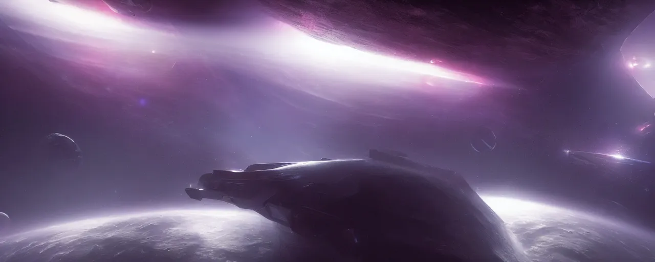 Prompt: cool smooth space colours, cinematic render of atmospheric diffuse deep space, diffuse fog void, atmospheric perspective, volumetric lighting, cathrin machin, the expanse, john harris