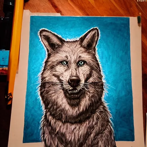 Charcoal and conte crayon wolf drawing 22 x 30 3.5 hours : r/drawing