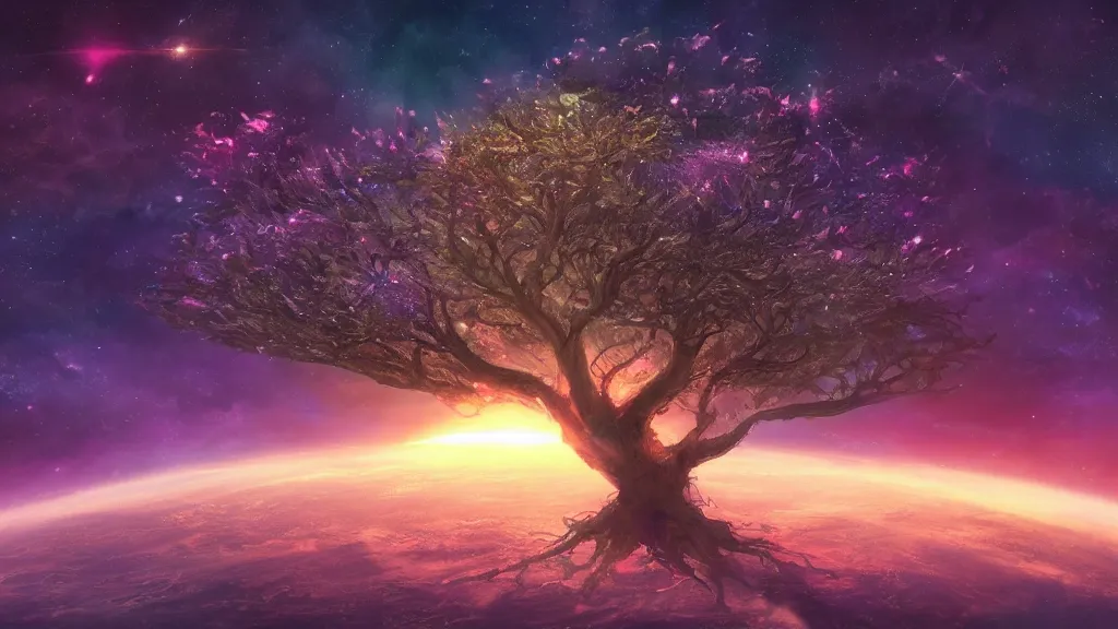 Image similar to tree of life in outer space, fantasy artwork, award winning, very very very very very very very beautiful scenery, 4k, 8k, wallpaper, artstation