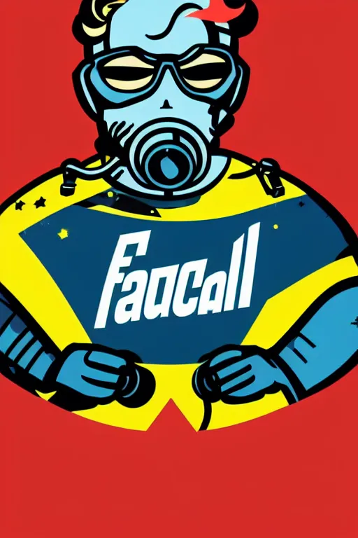 Image similar to fallout 7 6 retro futurist illustration art by butcher billy, sticker, colorful, illustration, highly detailed, simple, smooth and clean vector curves, no jagged lines, vector art, smooth andy warhol style