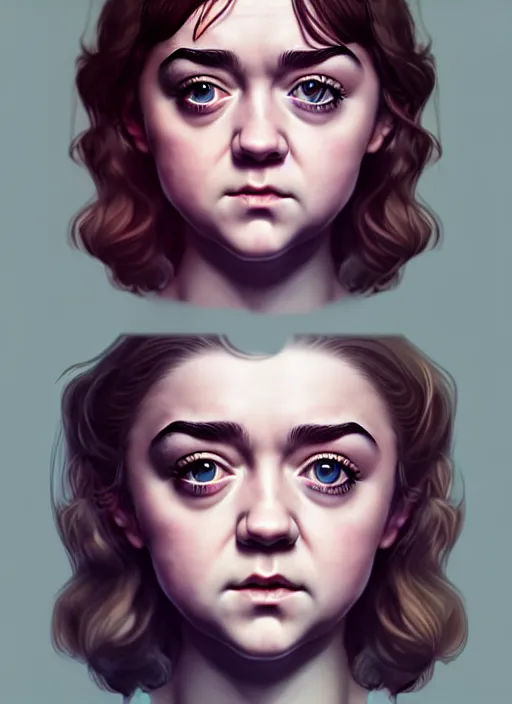 Prompt: full body gorgeous young Maisie Williams, realistic character concept, full body pose, autumn, shorter neck, illustration, symmetrical eyes and body, cinematic lighting, detailed realistic symmetrical eyes, artgerm, Joshua Middleton, single face, insanely detailed and intricate, beautiful