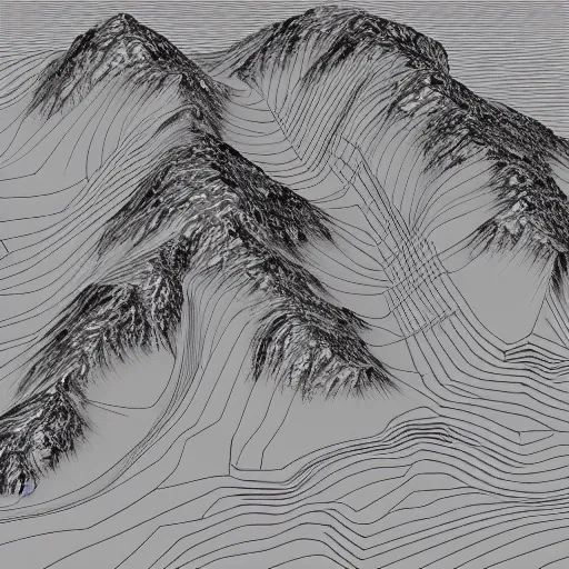 Prompt: contour map 3 d view of a scottish mountain - n 9