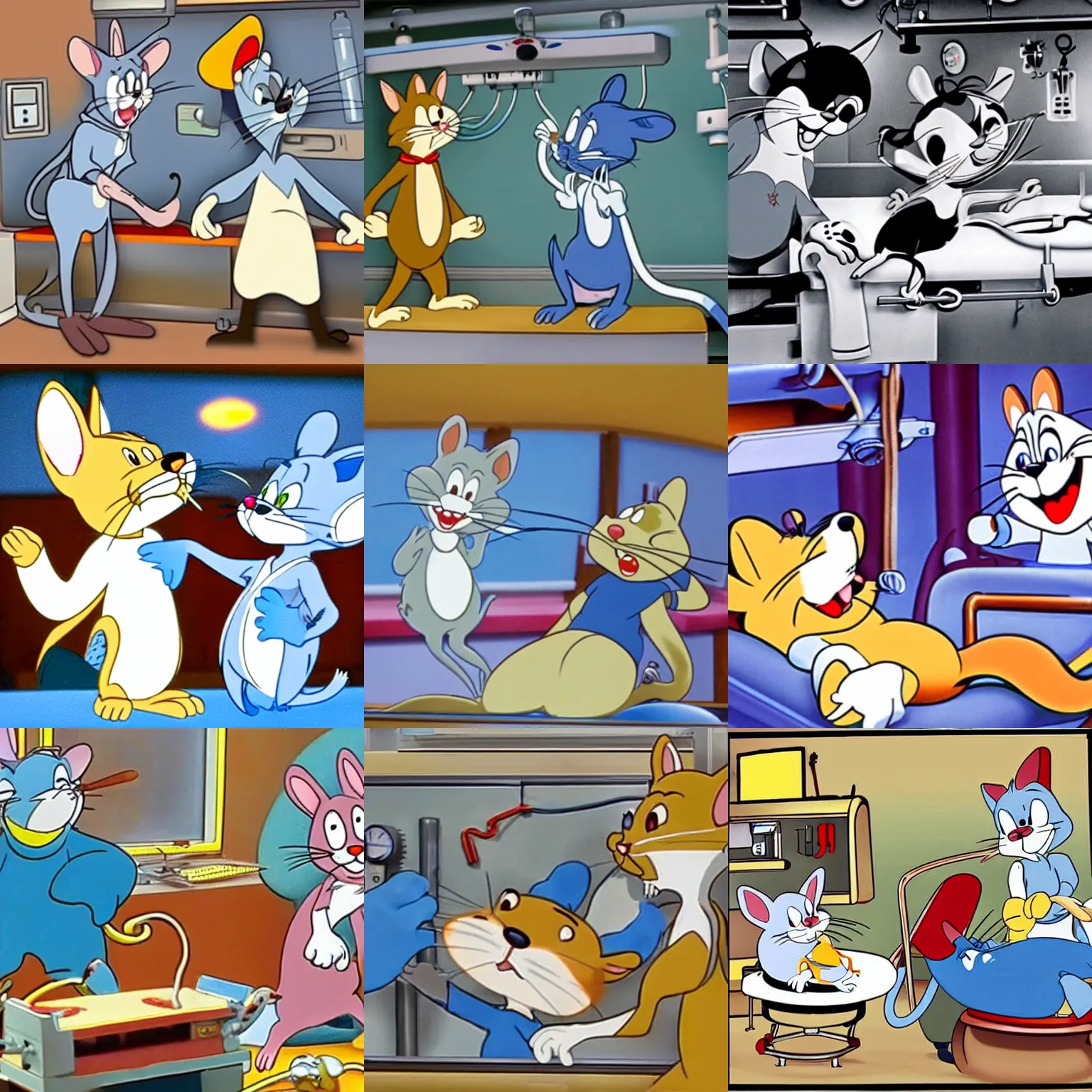 Prompt: Tom & Jerry in an operation operating room