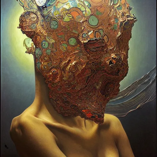 Image similar to space nomad by zdzisław beksinski, iris van herpen, raymond swanland and alphonse mucha. highly detailed, hyper - real, beautiful