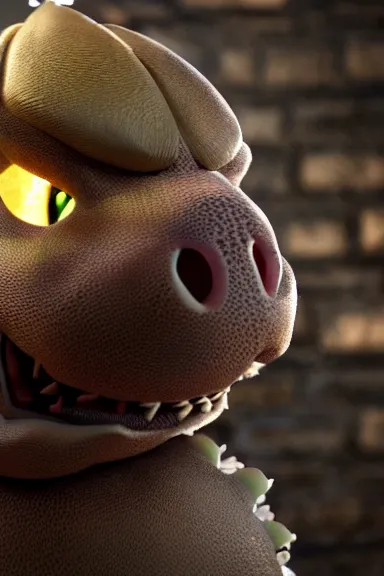 Prompt: very very intricate photorealistic photo of bowser jr in an episode of game of thrones, photo is in focus with detailed atmospheric lighting, award - winning details