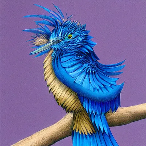 Image similar to blue phoenix bird, his feathers are blue electrical arches, high - quality, realistic