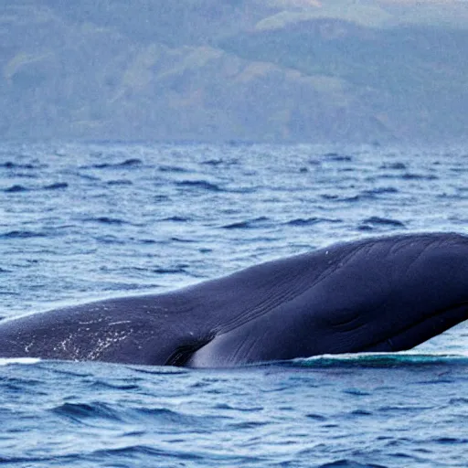 Image similar to a photo of a blue whale eating krill