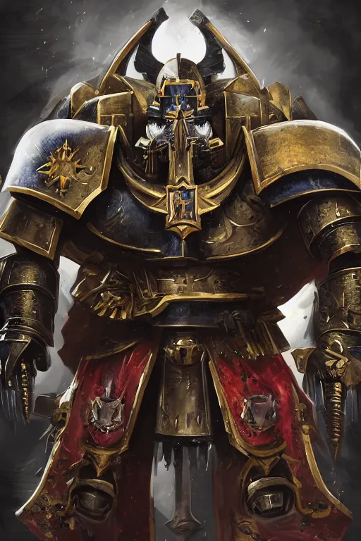 Image similar to armor portrait heros warhammer 4 0 k horus heresy fanart - the primarchs emperor by johannes helgeson animated with vfx concept artist & illustrator global illumination ray tracing hdr fanart arstation zbrush central hardmesh 8 k octane renderer comics stylized