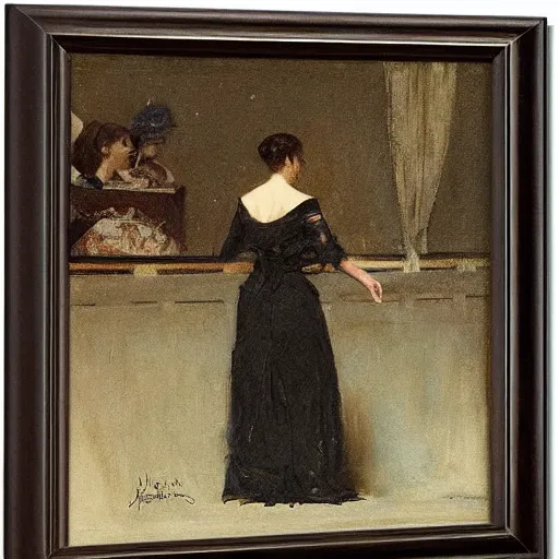 Image similar to actress stepping onto the stage by alfred stevens