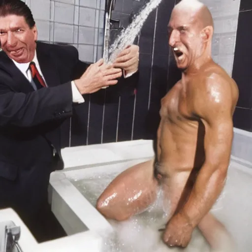 Image similar to vince mcmahon showering