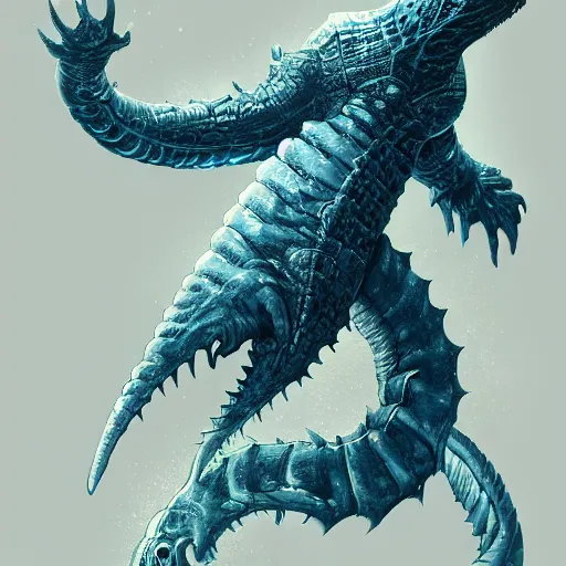 Image similar to full body leviathan monster, trending on artstation, ultra fine detailed, hyper detailed, hd, concept art, digital painting