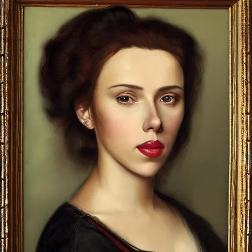 Prompt: portrait of scarlett johansson, 1 8 century painting