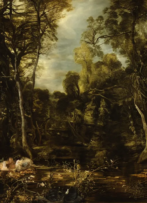 Image similar to Beautiful black cannery , Looks like Scarlett Johansson, In the woods, Dramatic, Edge, Good, Infused, Backlight, De-Noise, VFX, insanely detailed and intricate, hypermaximalist, facial ,elegant, ornate, hyper realistic, super detailed, by Anthony Van Dyck, by Ivan Shishkin, by John Constable