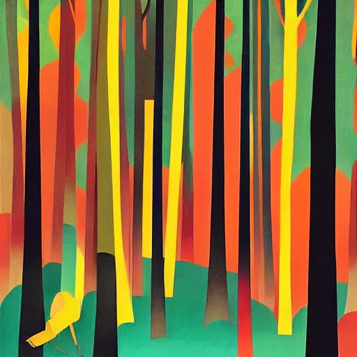 Prompt: forest by Mary Blair