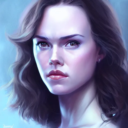 Image similar to portrait of daisy ridley by charlie bowater