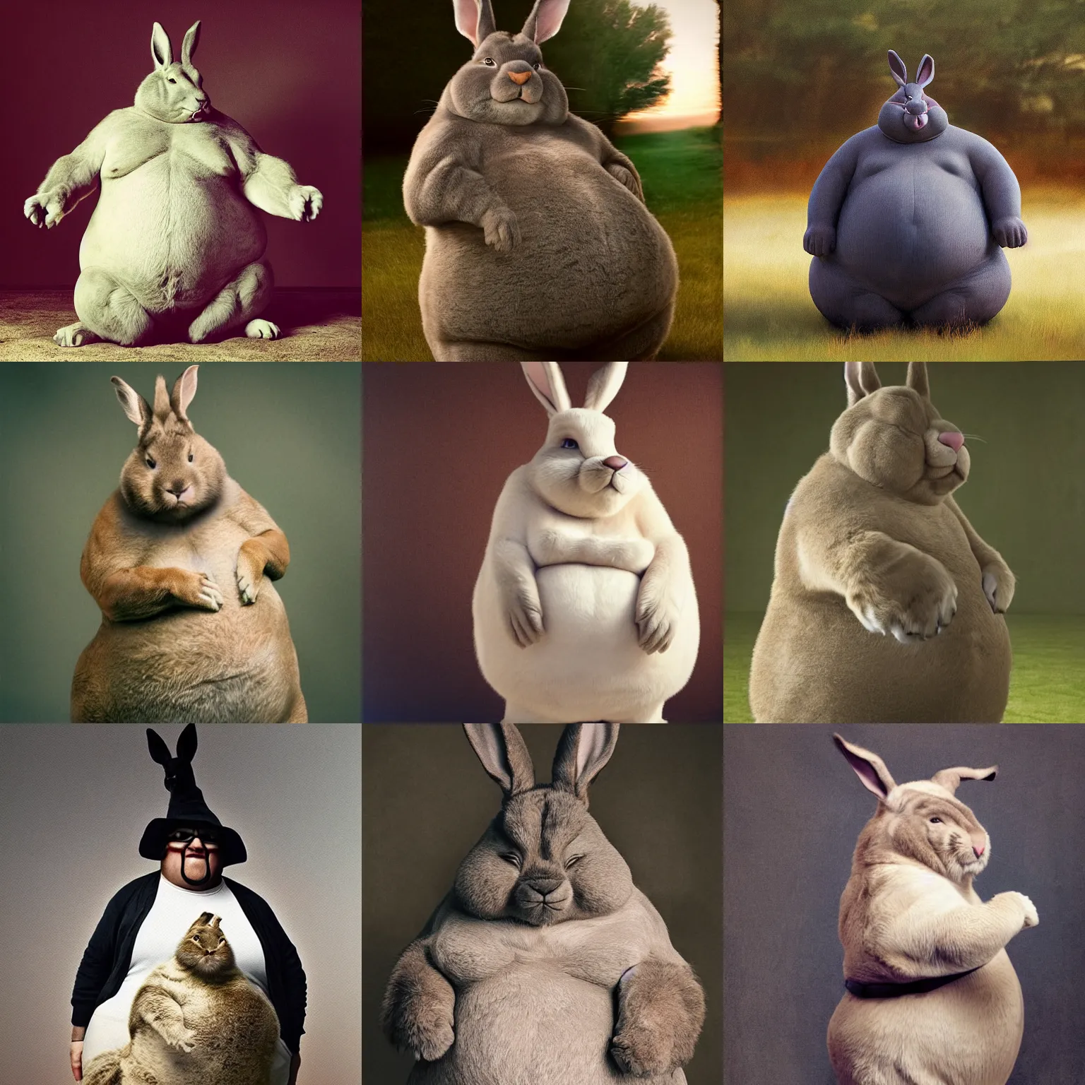 Prompt: candid portrait photograph of big chungus, taken by Annie leibovitz