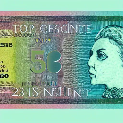 Prompt: concept design photo of £ 5 0 note for the year 2 0 3 3