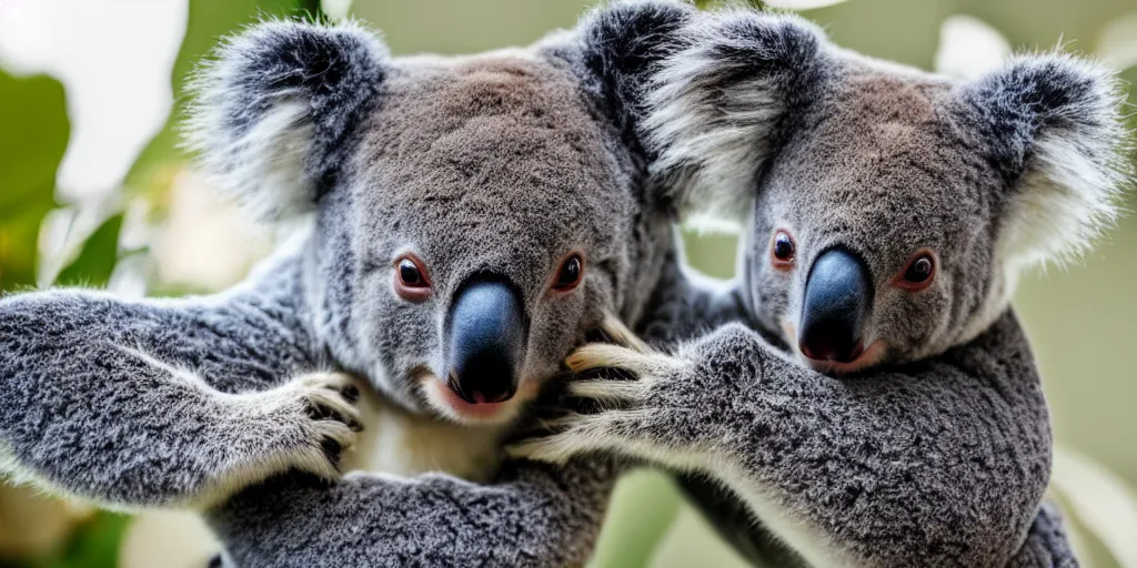 Prompt: A photo of a koala working in a corporate office, 4K, realistic,