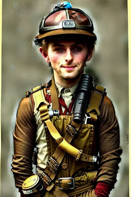 Prompt: ( ( ( ( ( 2 0 5 0 s retro future 1 0 year boy old adventurer super scientest in khaki jungle steampunk costume full portrait. muted colors. ) ) ) ) ) by jean - baptiste monge!!!!!!!!!!!!!!!!!!!!!!!!!!!!!!