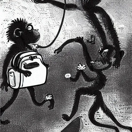 Image similar to cappuchin monkey stealing a bad bag of drugs