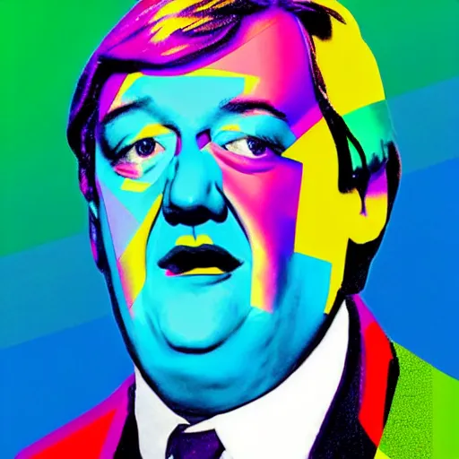 Prompt: rainbow stephen fry. pop art.