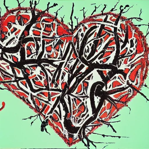 Image similar to anatomy of the heart by jackson pollock