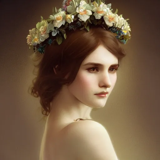 portrait of very beautifull girl, flower crown, | Stable Diffusion ...