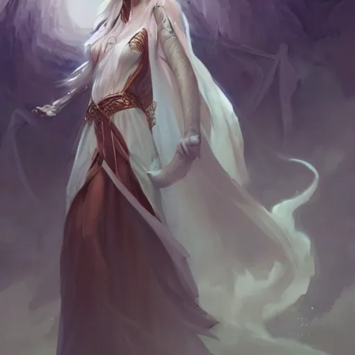 Prompt: a beautiful sorceress in long flowing robes, by charlie bowater, loish, peter mohrbacher, artgerm, greg rutkowski, krenz cushart, wlop, trending on artstation