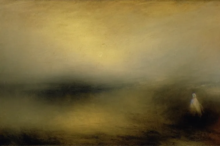 Prompt: ghosts in the fog, jmw turner