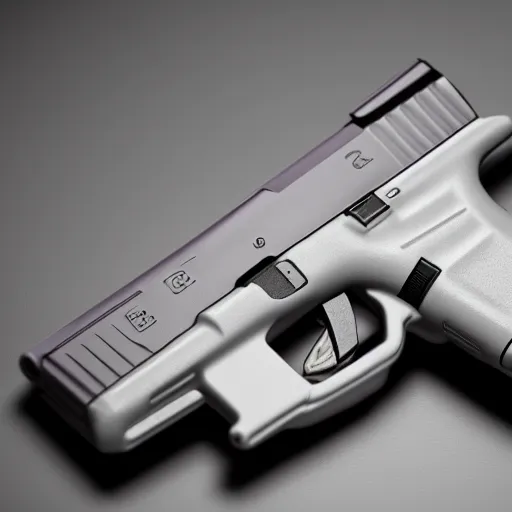 Image similar to Octane render of a Glock 18 against a white background, 4k, ultra HD