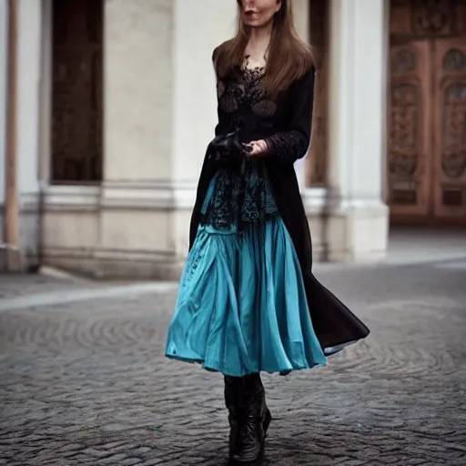 Image similar to tatiana romanov wearing modern clothing, 4 k realistic, aesthetic