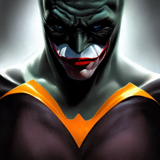 Image similar to the Batman as the joker, digital painting, amazing detail, artstation, cgsociety