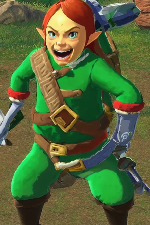 Image similar to an in game portrait of tingle from the legend of zelda breath of the wild, breath of the wild art style.